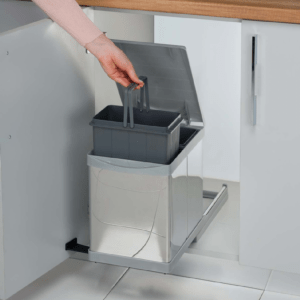 Kapak Bağlantılı Sürgülü Çöp Kovası 6+6 Lt.