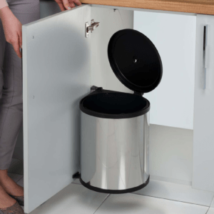 İpli Kapağa Bağlı Paslanmaz Çöp Kovası 13 Lt.