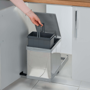 Kapak Bağlantılı Sürgülü Çöp Kovası 6+6 Lt.