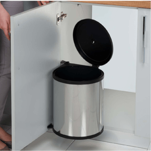 İpli Kapağa Bağlı Paslanmaz Çöp Kovası 13 Lt.